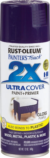 2X Ultra Cover 334042 Spray Paint, Gloss, Purple, 12 oz, Can